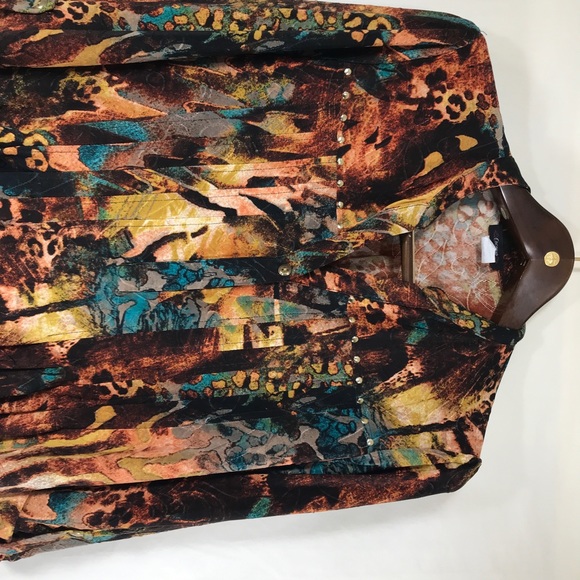 Cocomo Blouse floral, V-Neck Size M - Picture 3 of 6